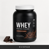 Poudre de Protéine de Lactosérum avec Créatine 2lb, Complément Nutritionnel Sportif pour la Croissance Musculaire, Marque Privée, Saveur Chocolat