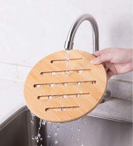 Lot de 8 tapis de dessous de plat en bambou pour la cuisine sous-verre en bois antidérapant - Product Image 5