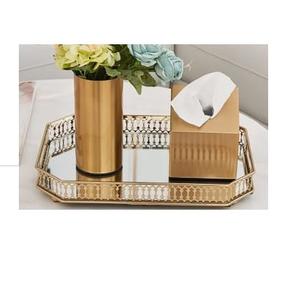 Plateau de service en métal de haute qualité pour la maison, l'hôtel, le restaurant, décoration de table à manger, plateau de service brillant et poli - Product Image 1