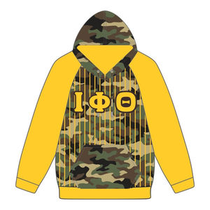 Iota phi theta Camo เสื้อสวมหัวมีฮู้ดเสื้อสวมหัวสีทองเสื้อผ้าพี่น้องแนวกรีกเสื้อผ้า hbcu เก้าเทพออกแบบได้ตามต้องการ - Product Image 2