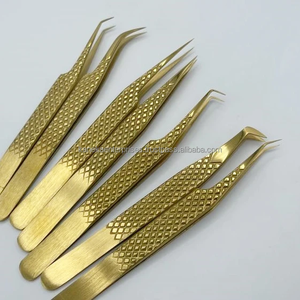 แหนบต่อขนตาแบบมืออาชีพ ยี่ห้อส่วนตัว ป้องกันไฟฟ้าสถิต ทนทาน สำหรับต่อขนตาแบบวอลุ่ม ปลายสแตนเลส อุปกรณ์เสริมความงาม - Product Image 3