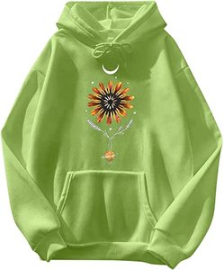 Sudadera con capucha para mujer, de manga larga, con estampado - Product Image 1