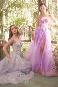 Lussuoso elegante abito da sera senza maniche da donna stile modesto scintillante Organza lungo fino al pavimento per feste da ballo - Product Image 2