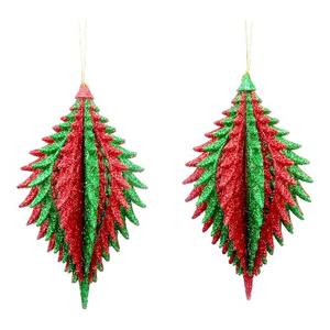 Navidad Año Nuevo decoración Irrid negro plateado acrílico 3D Spiky Finial Drop Rugby fútbol ornamento - Product Image 6