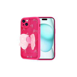 Funda de Silicona de Diseño Lujoso Rosa Moderna Personalizada para iPhone 15 Plus, Silicona Suave con Logotipo, Protección para la Cámara - Product Image 2
