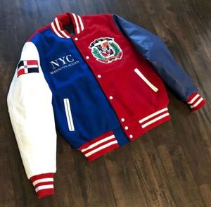 Veste universitaire Letterman à broderie en chenille Veste universitaire unie couleur et logo personnalisés Vestes d'université vierges en gros - Product Image 5