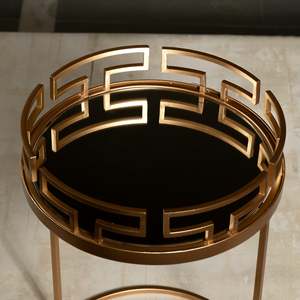 Gran oferta, mesa auxiliar de sofá con anillo de Metal con mesas de centro de vidrio, artículo decorativo para el hogar para muebles de sala de estar, restaurante - Product Image 3