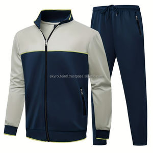 Chándal deportivo de moda OEM personalizado para hombre, informal, ajustado, para gimnasio y deportes, con cremallera, cómodo y transpirable, chándal deportivo - Product Image 3