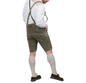 Auténticos pantalones cortos de cuero alemán Lederhosen de 2 piezas Loden Green para Bavarian Oktoberfest 2025 Pantalones cortos de cuero de la mejor calidad - Product Image 2