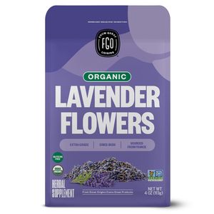 Fleurs de lavande séchées biologiques FGO, bourgeons séchés de qualité supérieure, importés de France pour la cuisine ou les sachets, 4 oz - Product Image 1