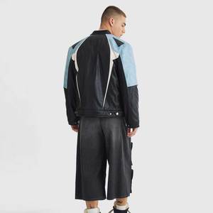 Chaqueta de Cuero Genuino para Hombre, Talla Estadounidense, con Terciopelo, Estilo Motociclista Vintage, Ecológica, con Cuello Alto, Venta al Por Mayor - Product Image 4