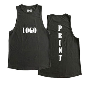 2025 logotipo personalizado de los hombres de alta calidad 100% algodón camiseta sin mangas transpirable Casual tejido 160g tela bordado impresión Offset - Product Image 3