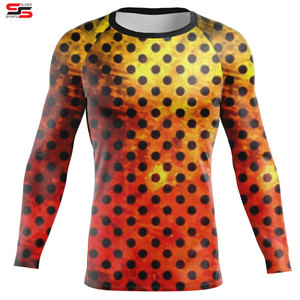 Sublimación Impreso Spandex Bjj Quick Dry Hombres Camisa de compresión Top Manga larga Deportes Baselayer Running Dry Rash Guard - Product Image 1