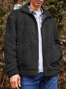 Veste d'hiver solide pour hommes avec capuche en fausse fourrure Veste longue rembourrée finie en usine - Product Image 2