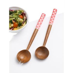 Ensemble de serveur de salade en bois massif minimaliste pour salade soupe fruits épicés mélange décor de salle à manger ensemble de serveur de salade en bois léger - Product Image 3