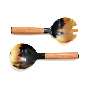 Cuencos de cuerno de Búfalo con cuchara Forma aleatoria Superficie brillante Tamaño de 10 "Cuernos de vaca de buey Cuencos de Mesa Central Tonos naturales - Product Image 5