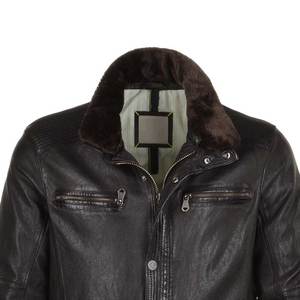 Veste classique en cuir pour homme avec poignets côtelés et ourlet résistant au vent, idéale pour l'extérieur et les voyages - Product Image 5