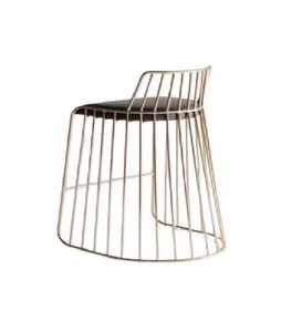 Silla alta de restaurante de lujo de metal dorado para mesa de bar, taburete de bar, sillas para Cocina - Product Image 1