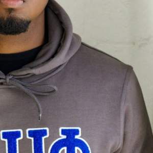Phi Beta Sigma BLEU Chenille Hoodie Acier Gris Doux Coton Polaire Grec Vie Fraternité Pull à Capuche avec Poche Kangourou - Product Image 2