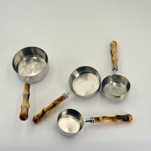 Kitchen Accessories Durable Kitchen Utensils Stainless Steel Measuring Cups Set of 4 with <b>Resin</b> Designer Handle Measuring Cups - Product Image 1