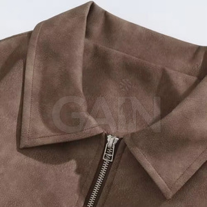 Veste en cuir pour homme, style motard, à capuche, logo sur le devant, en toile, vente en gros, design luxueux, cuir souple, vente chaude - Product Image 3