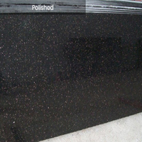 Grandes dalles de granit indien Black Galaxy polies, modernes et écologiques, comptoirs avec paillettes dorées, revêtements de sol pour villas, hôtels, salles à manger et intérieurs.