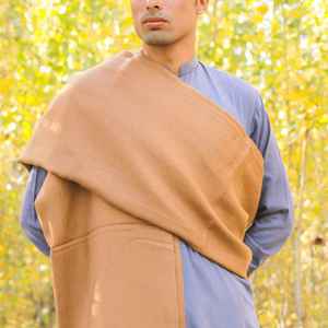 Chal de Lana Tradicional para Hombre, Cálido y Transpirable para Invierno, 300g, Color Sólido, Elegante - Product Image 3