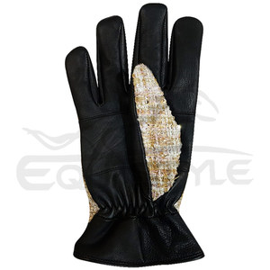 Gants en cuir véritable de qualité supérieure XXL, manchette en sergé de luxe, style hivernal, personnalisables pour l'extérieur - Product Image 2