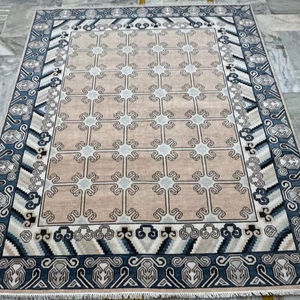 Light <b>Pink</b> Modern Oushak Rug Custom hand knotted <b>wool</b> rug Sizes Handknotted Turkish Abstract Pattern Large Area Available - Product Image 1