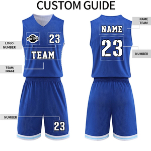 Maillot de basket-ball réversible pour hommes et jeunes imprimé personnalisé taille adulte uniforme de basket-ball réversible 100% polyester - Product Image 5