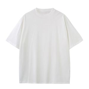 Venta al por mayor de calidad de lujo Camisetas cuello redondo de gran tamaño hombro caído 240GSM 100% algodón tamaño corto Boxy Fit peso pesado camiseta en blanco - Product Image 4
