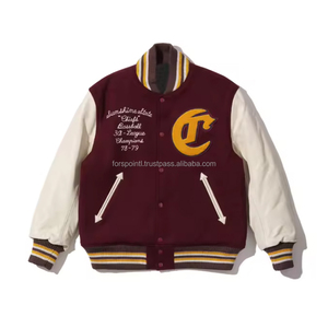 Vestes d'université à logo personnalisé Logos brodés Manches en cuir de laine Logo personnalisable Manches en cuir Veste universitaire grecque HBCU - Product Image 5