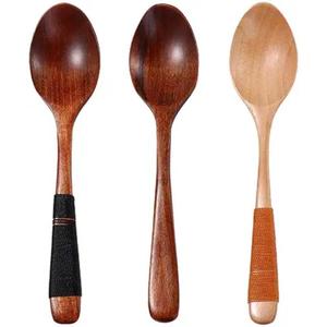 Couverts Ustensiles de cuisine Cuillère en bois Ensemble de cuillères de table en bois naturel avec corps durable et bords sûrs pour tous les âges - Product Image 1
