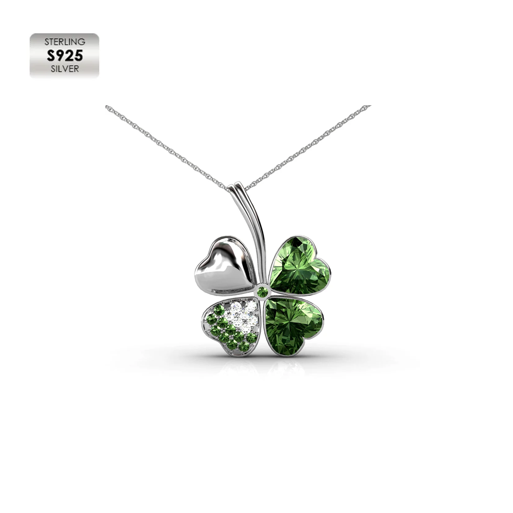 S925 With 18k White Gold Plated Luxury Necklace (Green)
