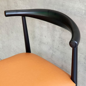 Silla de Café de Cuero Sintético Tejido con Estructura de Hierro con Recubrimiento en Polvo GCF159 - Product Image 3