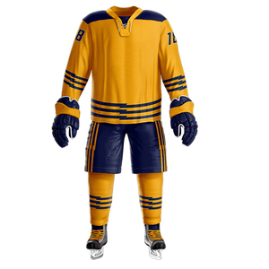 Uniforme de hockey sur glace sur mesure OEM uniforme de hockey sur glace de couleur unie col rond manches longues uniforme de hockey sur glace personnalisé OEM - Product Image 1