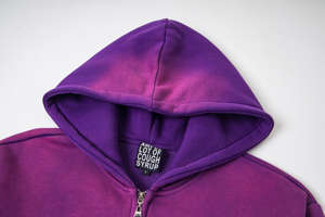 Sudadera Clásica con Cremallera ALOCS, Estilo Vintage, Color Sólido, COUGH SYRUP, Streetwear, Estampado Personalizado, Moda Invernal, Hip Hop, 100% Algodón, Unisex - Product Image 4