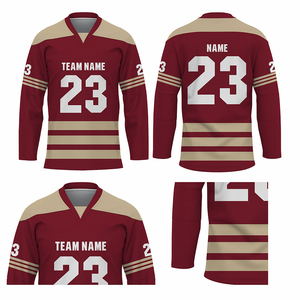 Meilleure vente en ligne Maillot de hockey sur glace Logo avant de l'équipe personnalisé 100% Polyester Respirant Unisexe Adulte en stock - Product Image 5