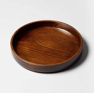 Plateau en bois rond haut de gamme pour servir le petit déjeuner apéritif café thé plateau de service en bois de noyer - Product Image 4