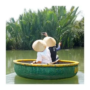 Bamboo passenger travel tour basket boat ride in water natural other boats from Vietnamese supplier