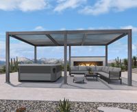 Pergola moderne extensible en aluminium et polycarbonate, imperméable, 3*6*H2.4m, pour extérieur, abri de patio, jardin, véranda, pavillon de plage, gazebo de grillades