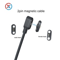Connecteurs magnétiques Pogo Pin personnalisés de haute qualité à 2 broches, pas de 2,5 mm, têtes mâle et femelle