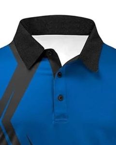 Camiseta Polo Personalizada para Hombre, Azul Rey y Negro, Manga Corta, Poliéster y Algodón, Estilo Casual, Deportivo, para Golf, OEM - Product Image 4