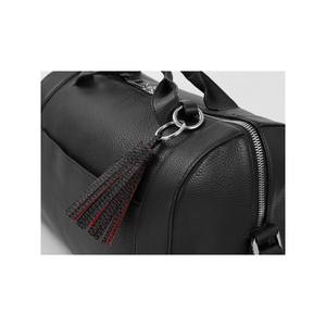 Llavero con borla Negro Rojo Cuero granulado Llavero de cuero de grano completo Cuero genuino de lujo - Product Image 5