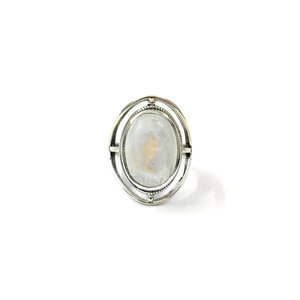 Simple <b>Dainty</b> Natural Moonstone 925 Sterling Silver <b>Ring</b> | Trendy Fine Jewelry for Anniversary & Occasion Gifts - Product Image 1