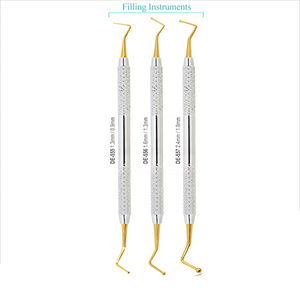 Ensemble de 6 instruments de remplissage dentaire en composite, kit de restauration en acier inoxydable pour les procédures dentaires, instruments de remplissage dentaire - Product Image 1