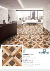 Azulejo de porcelana de madera esmaltada 600x600 mate rústico para comedor y baño Azulejos de pared interior con acabado brillante - Product Image 5