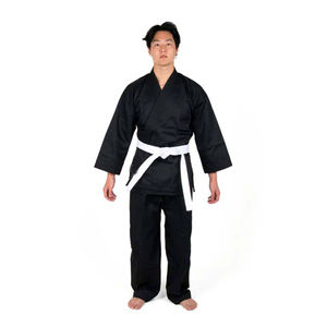 Conjunto de Kimono de Lucha Libre Negro Personalizado, Uniforme de Entrenamiento, Mezcla de Algodón Elástico y Duradero, Traje de Kimono para Hombres y Mujeres - Product Image 2