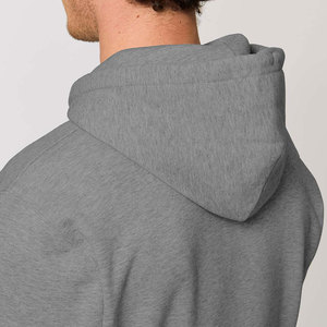 Sweat à capuche en molleton de coton gris lourd avec impression en relief pour hommes - Product Image 3