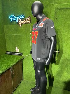 เสื้อเจอร์ซีย์ฟุตบอลแบบอเมริกันเสื้อฟุตบอลพิมพ์ลายเจาะรูตาข่ายแบบซับลิเมชันด้านข้าง - Product Image 3